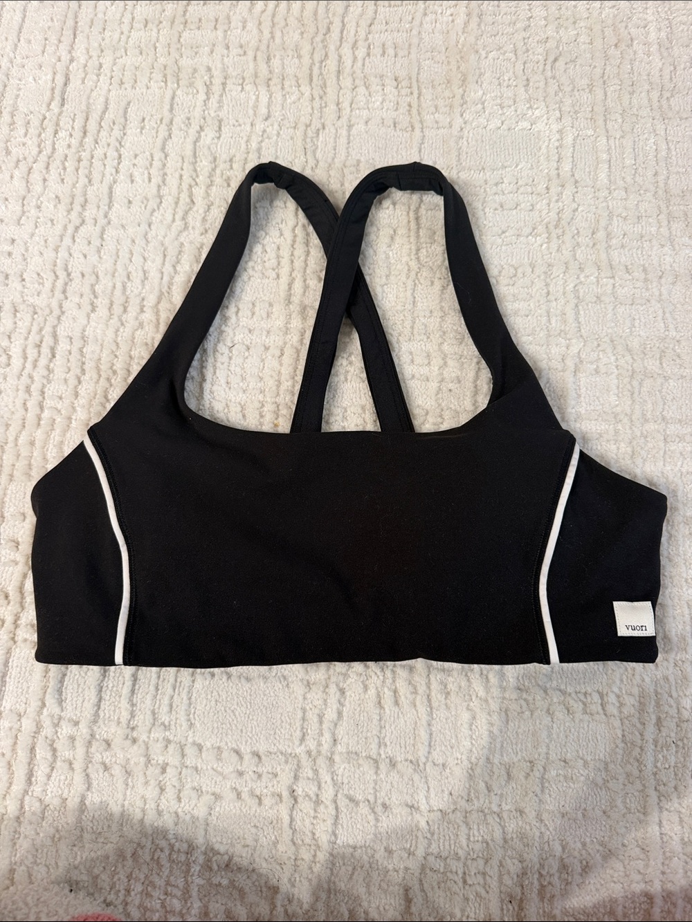 Vuori Black Sports Bralette with White Trim - Women